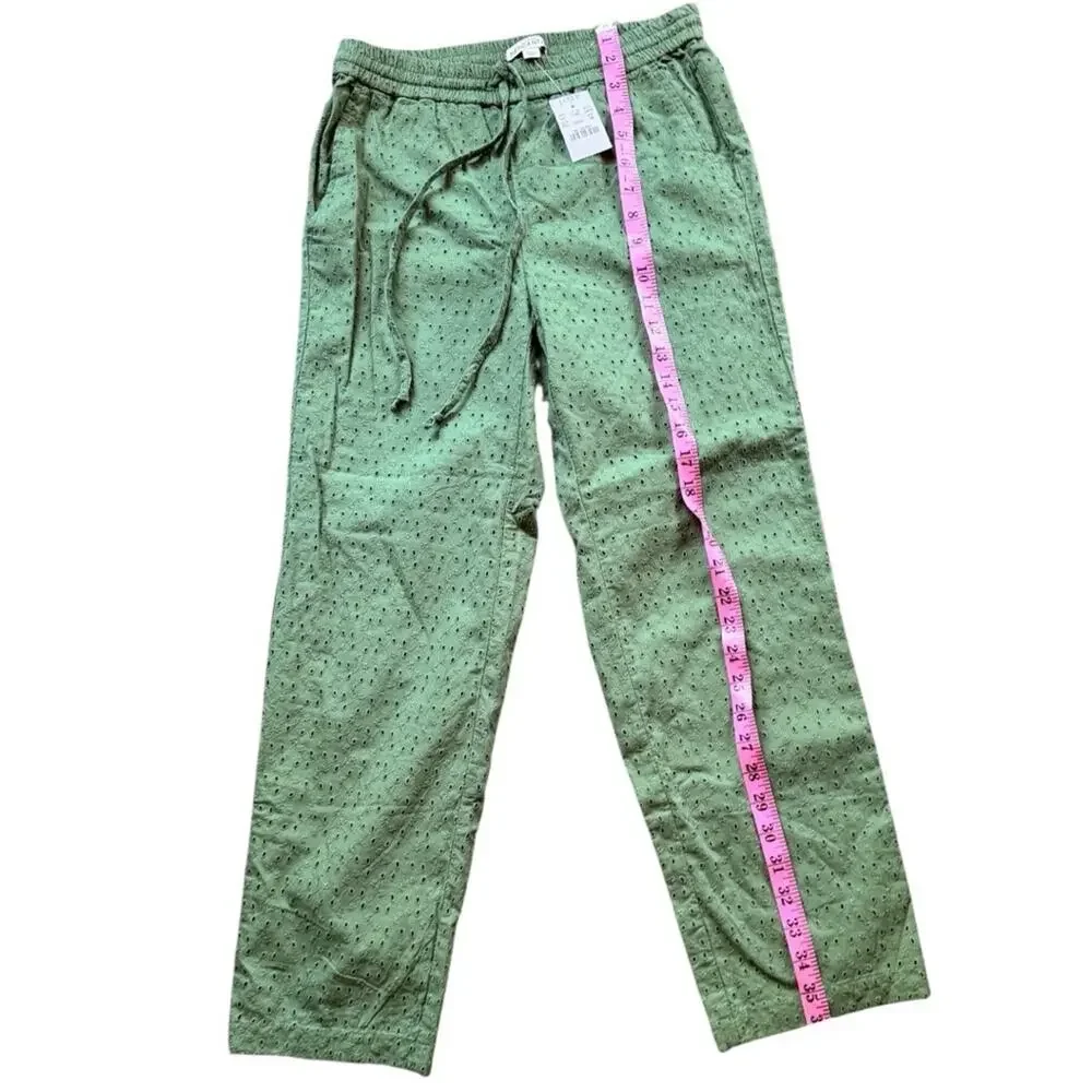 J.Crew Women's Eyelet Green Patterned Pants Sz XS NWT